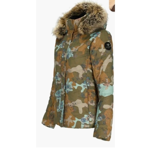 Obermeyer Tuscany Vintage Camo Floral Coat Jacket Womens 12 Large New - Picture 3 of 13